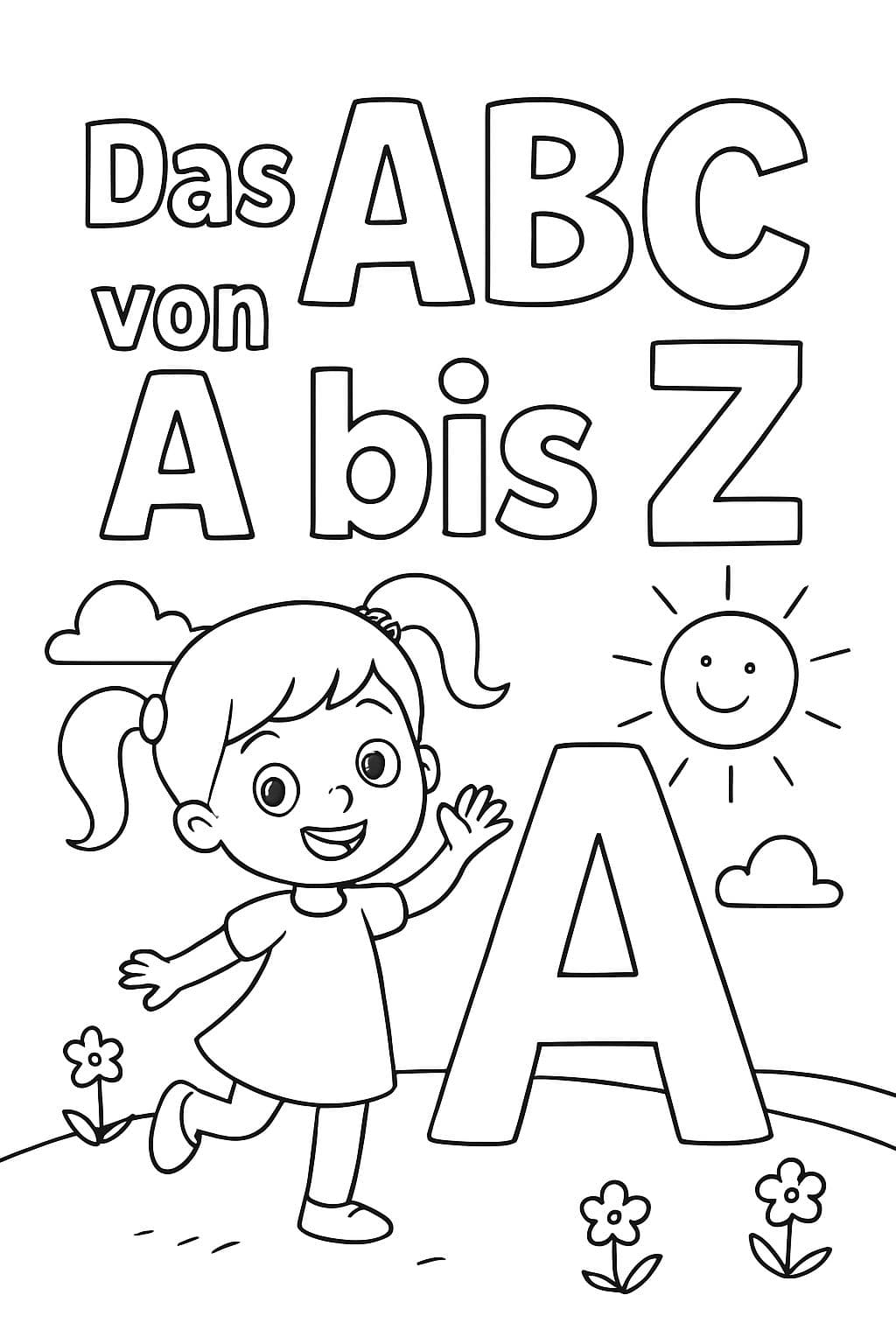 El ABC de la A a la Z en letras para colorear