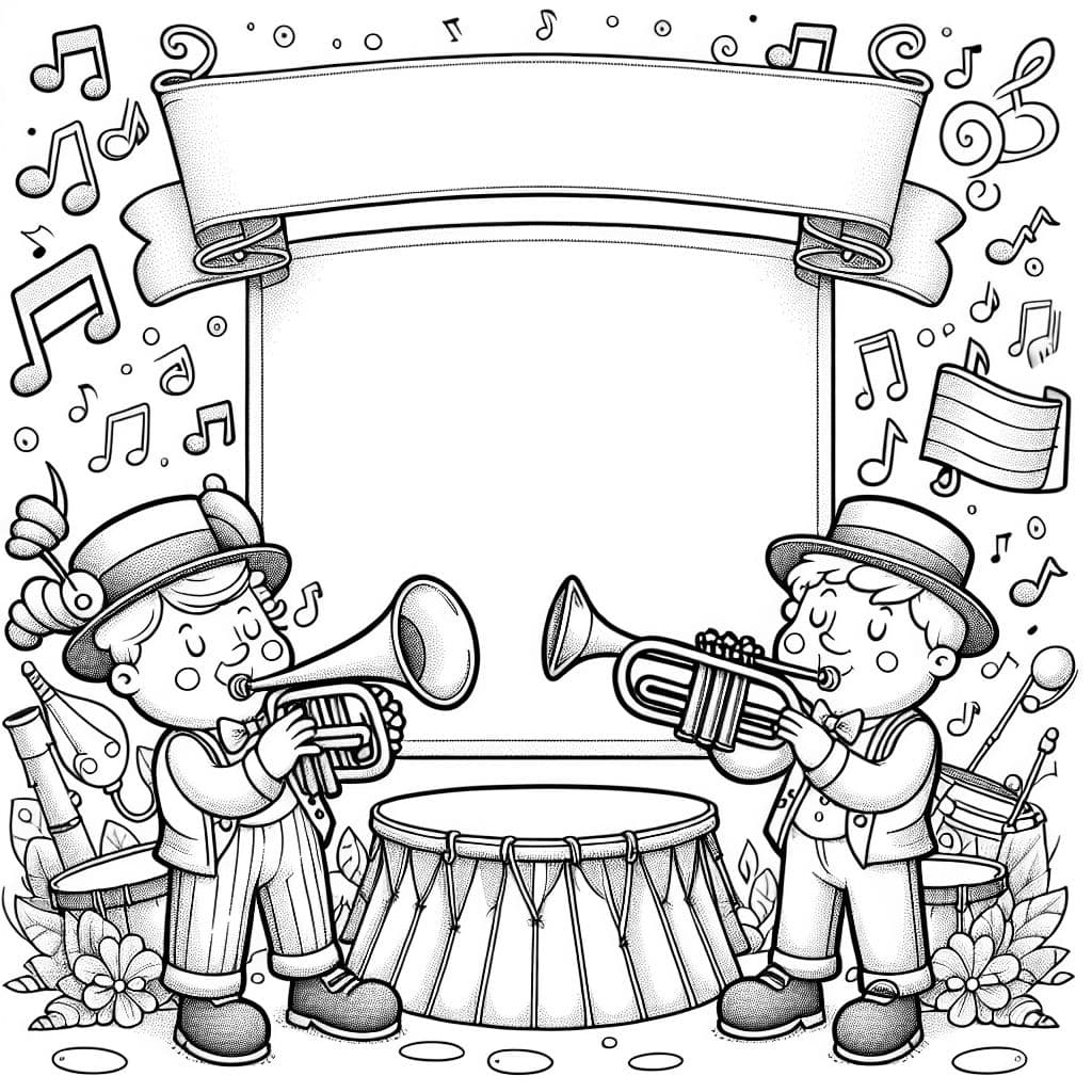 Musiker lustig trompete Klarinette noten leerer Banner