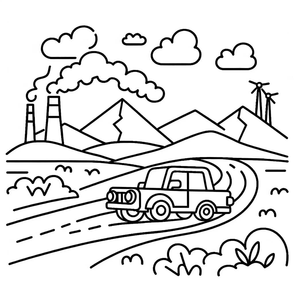 Ein Auto auf einem Berg mit viel freier Fläche