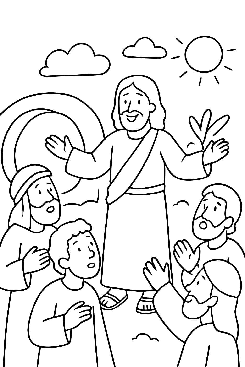 Jesús se aparece a sus discípulos después de la resurrección.