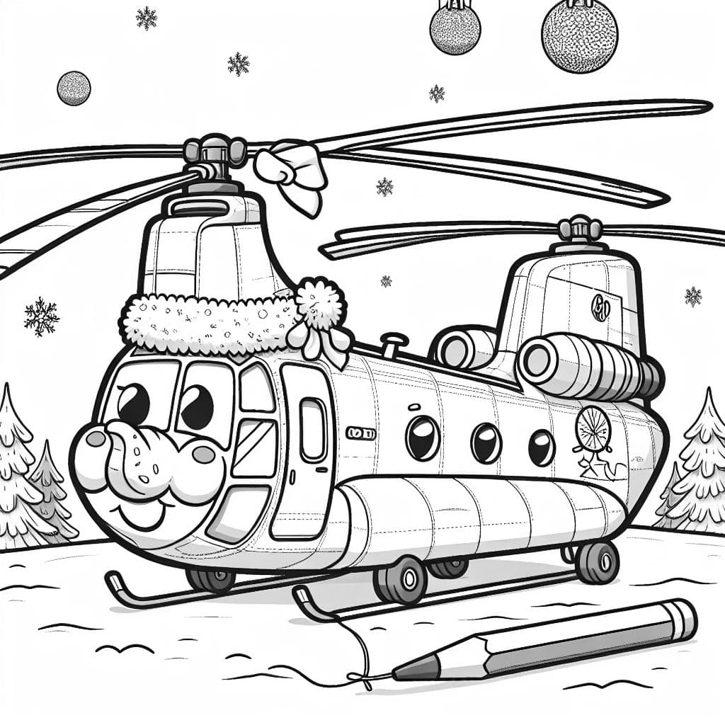 Christmas chinook helicopter with an elephant logo