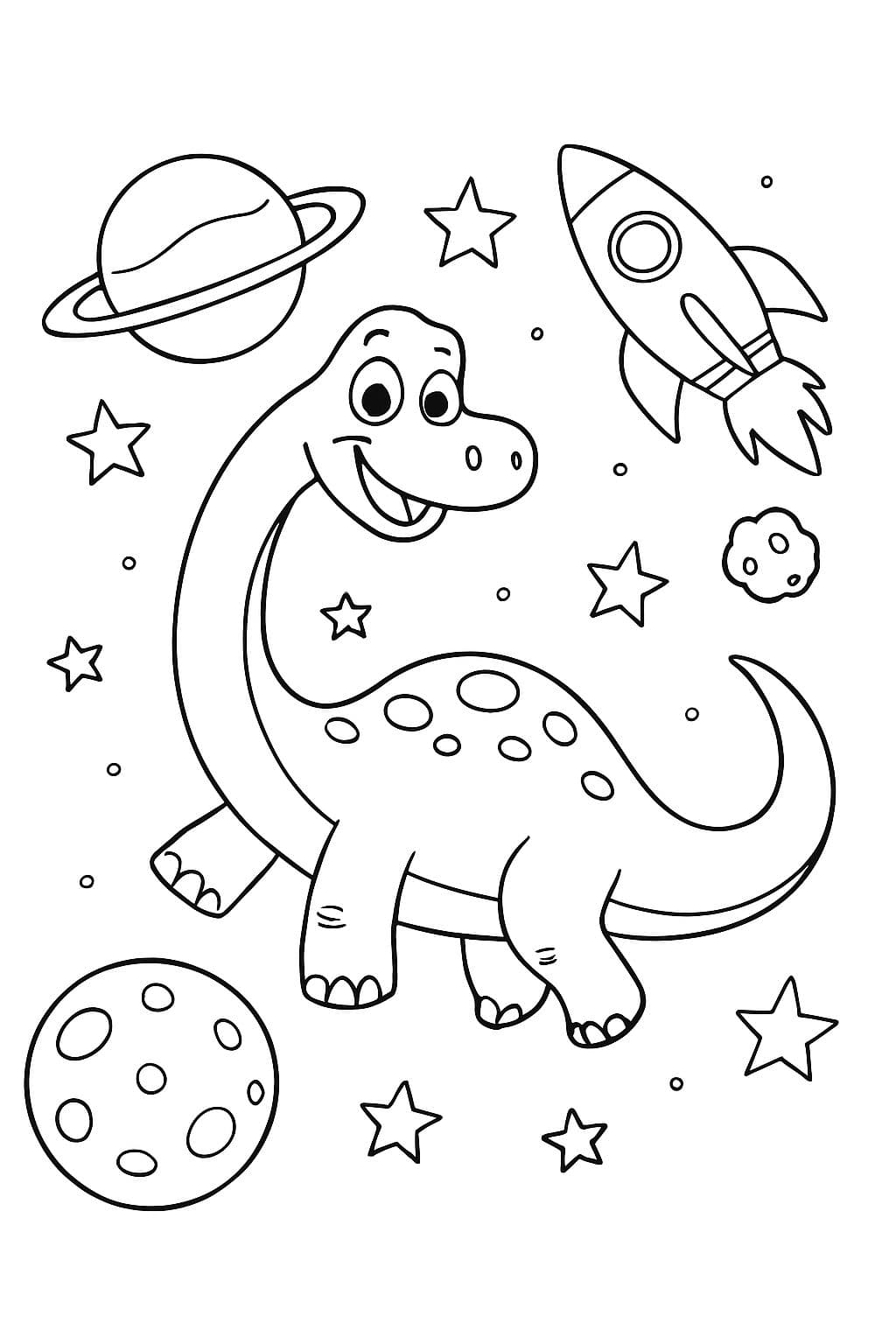 Un diplodocus en el espacio sin traje espacial