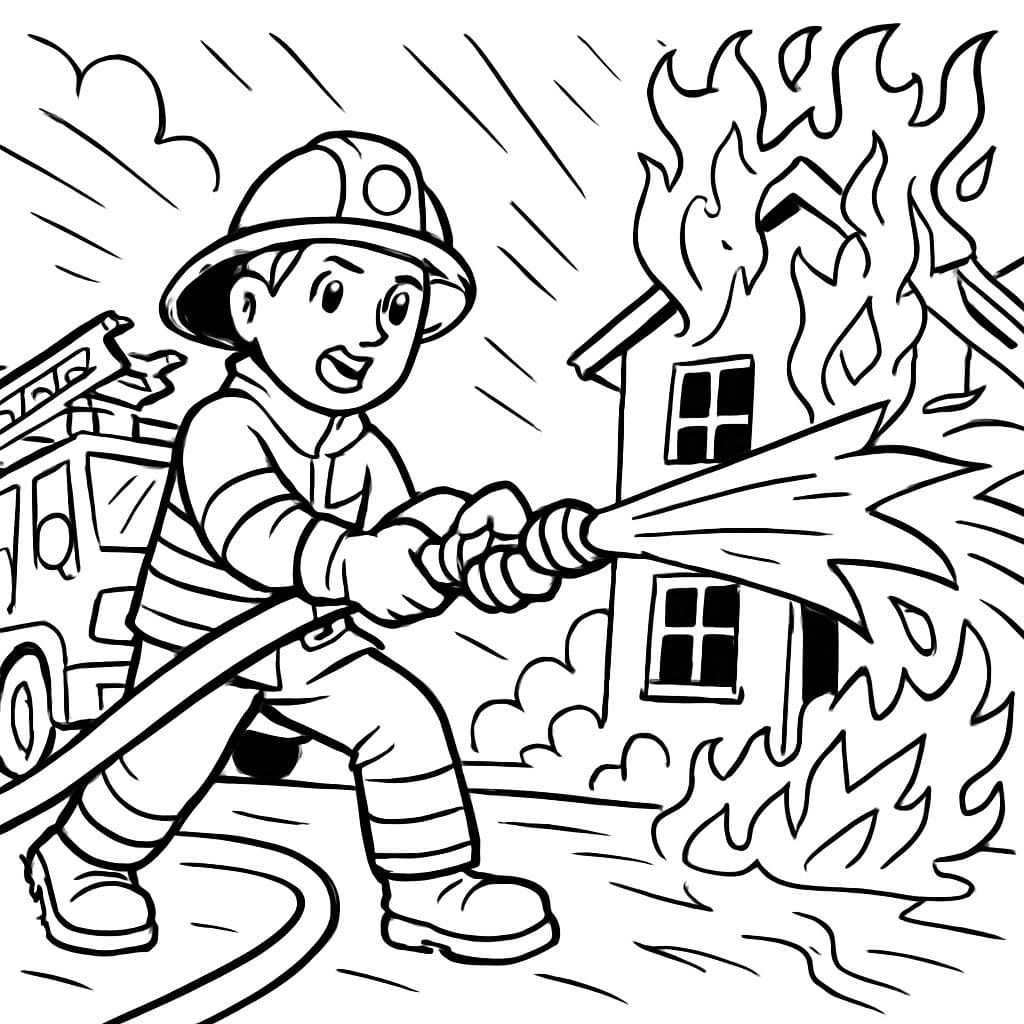 un cuerpo de bomberos apagando un incendio en una casa