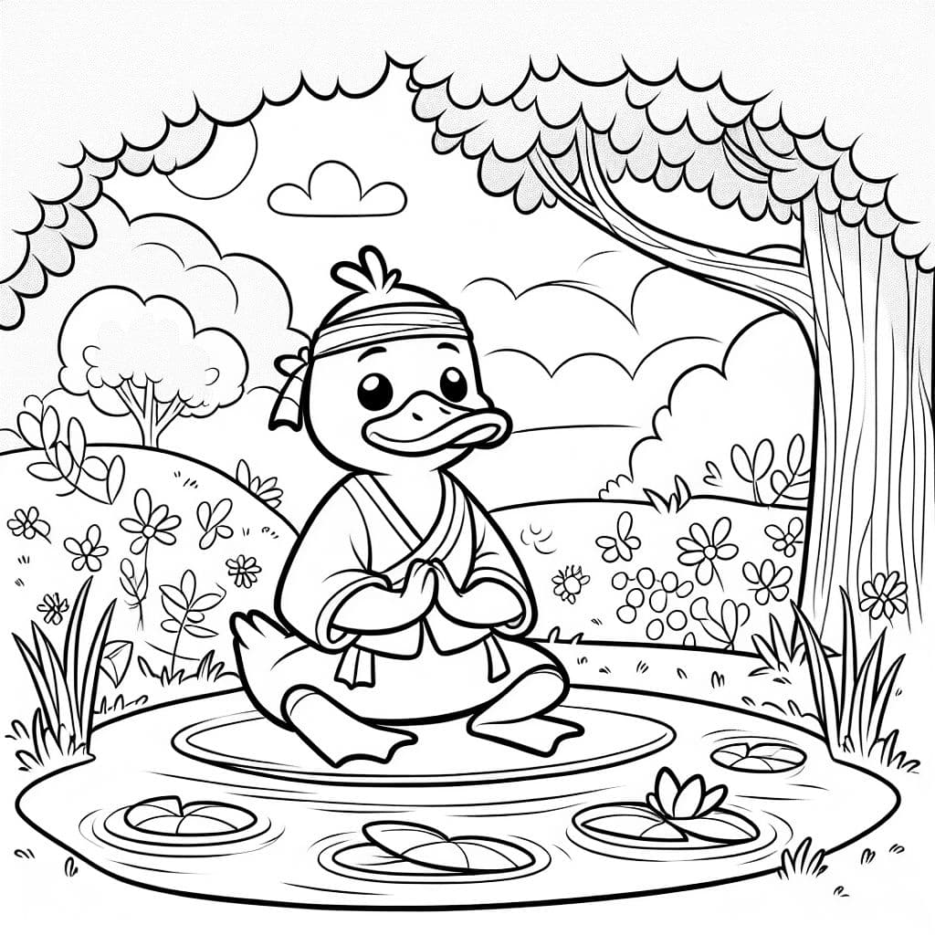 Duck character empowerment and motivation with mindfulness