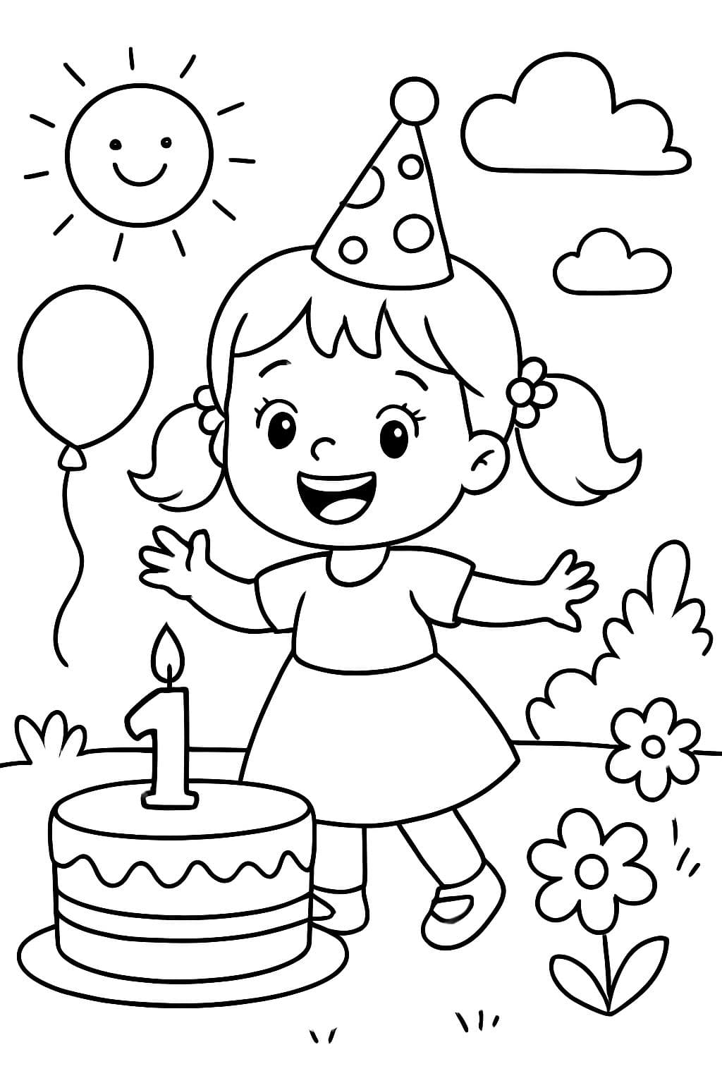 Alles Gute zum 1. Geburtstag, Marisol mit einem Mädchen