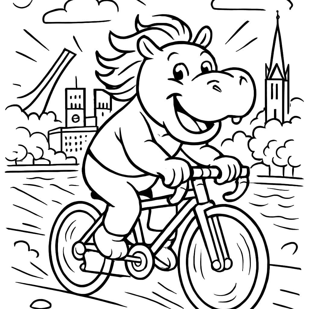 un adorable hippopotame blond sur un vélo de course à Oslo