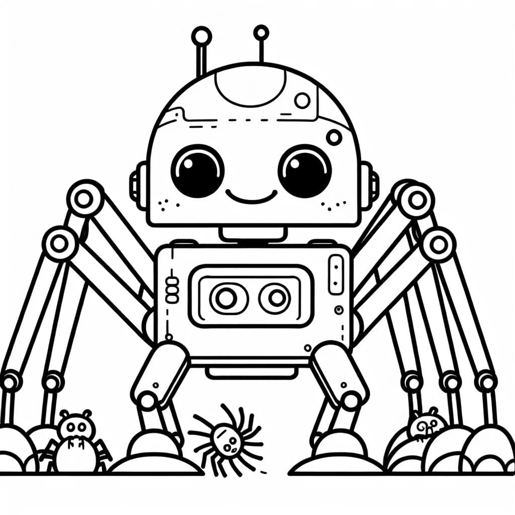 gefährlicher roboter mit spinnenbeinen und beinen