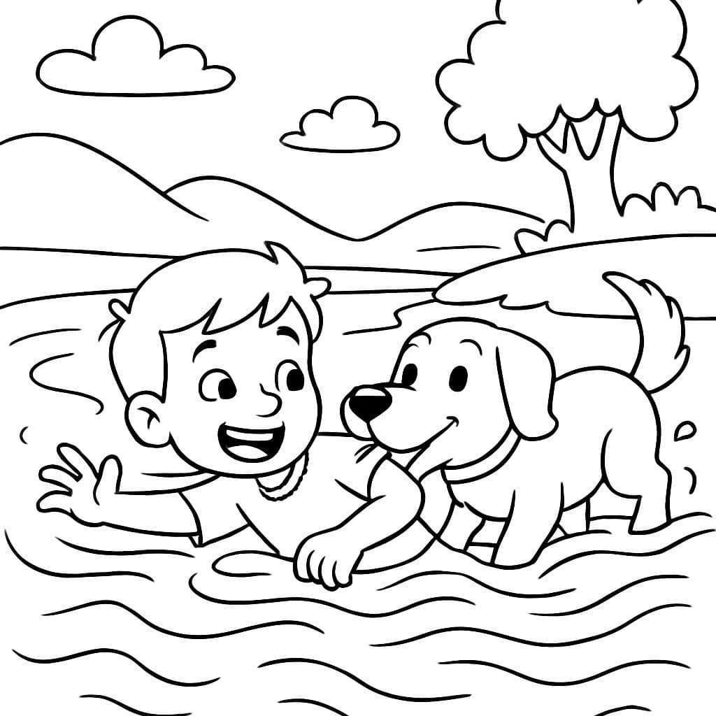 Niño rescatado de la corriente de río por un perro