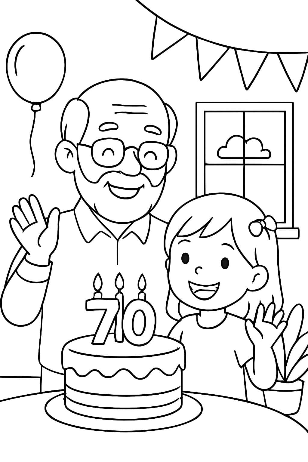 Le grand-père célèbre son 70e anniversaire avec sa petite-fille