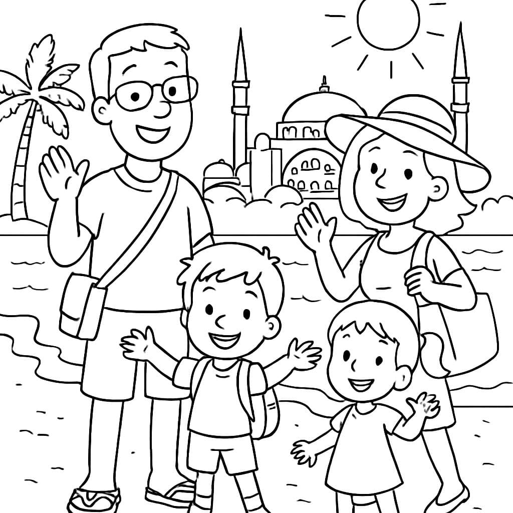 nuestra familia (mamá, papá, Janko y Marla) de vacaciones en Turquía