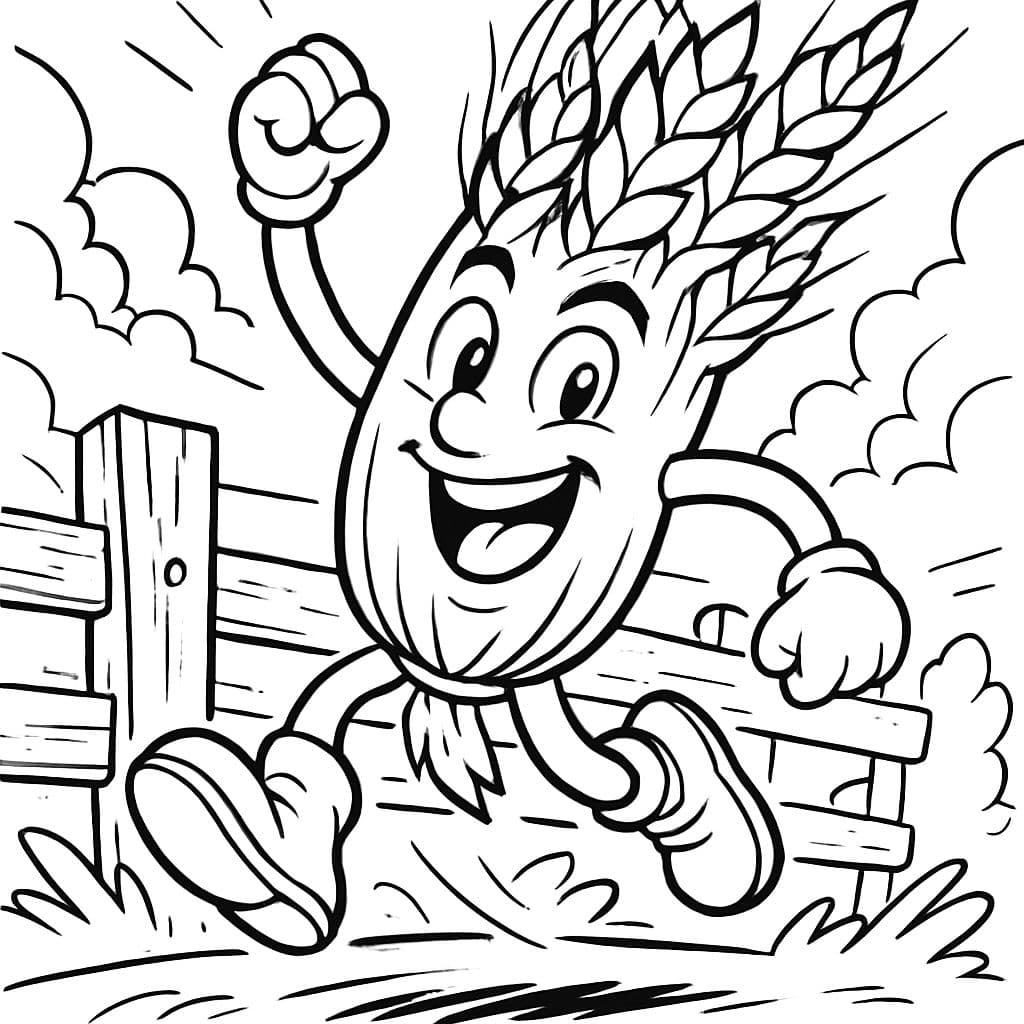 uno con trigo colgando de una cerca de madera