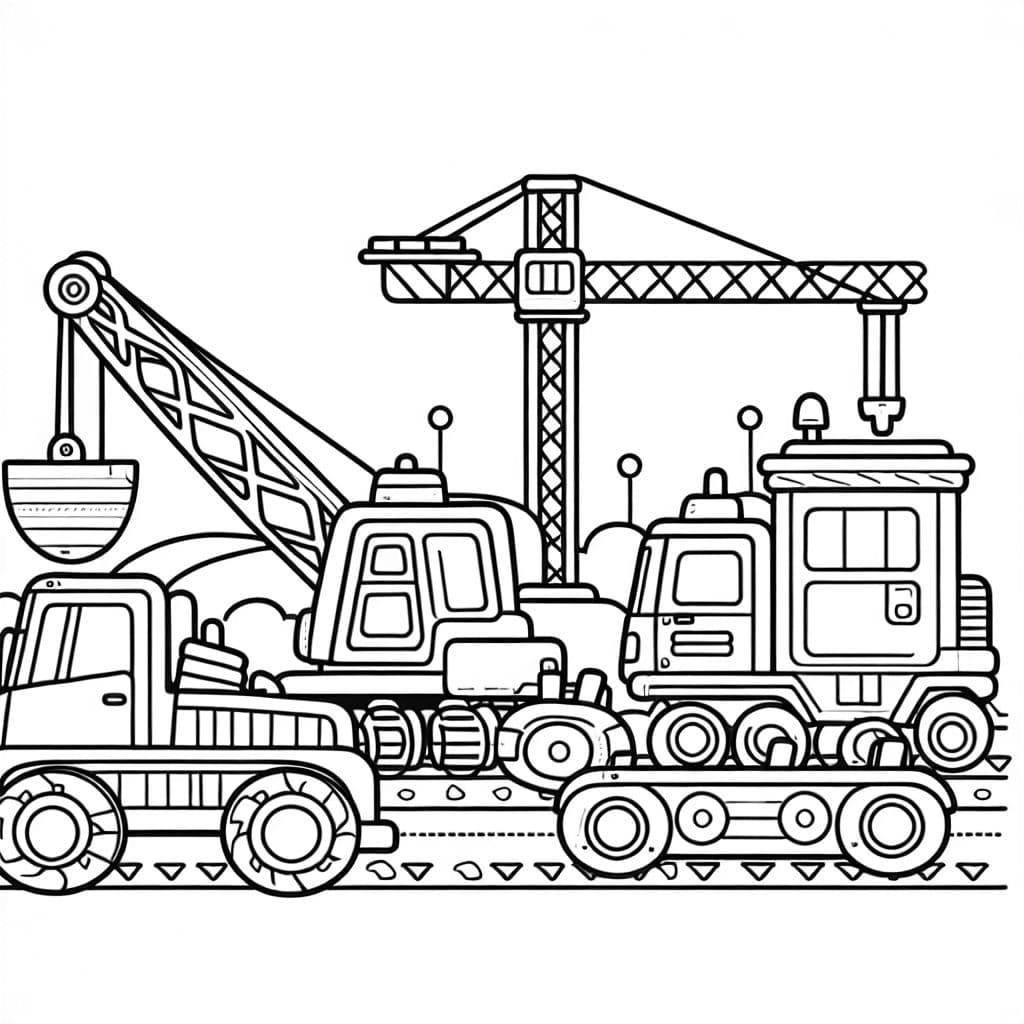 un sitio de construcción con varios vehículos de construcción