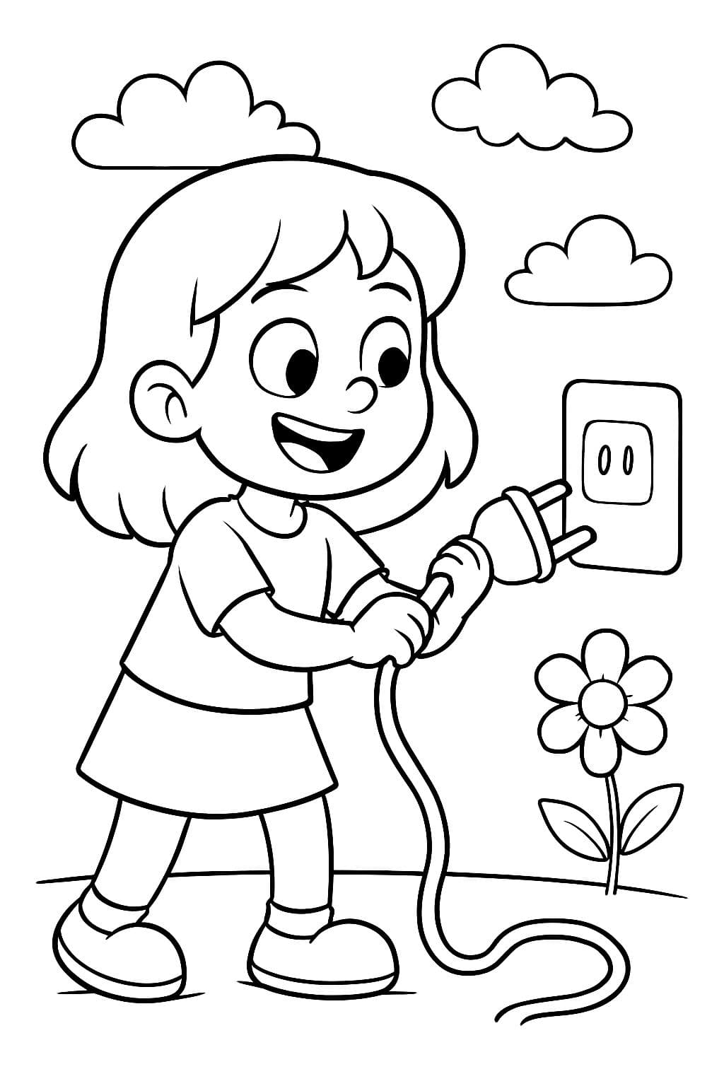 fille utilisant une prise de lumière de manière responsable