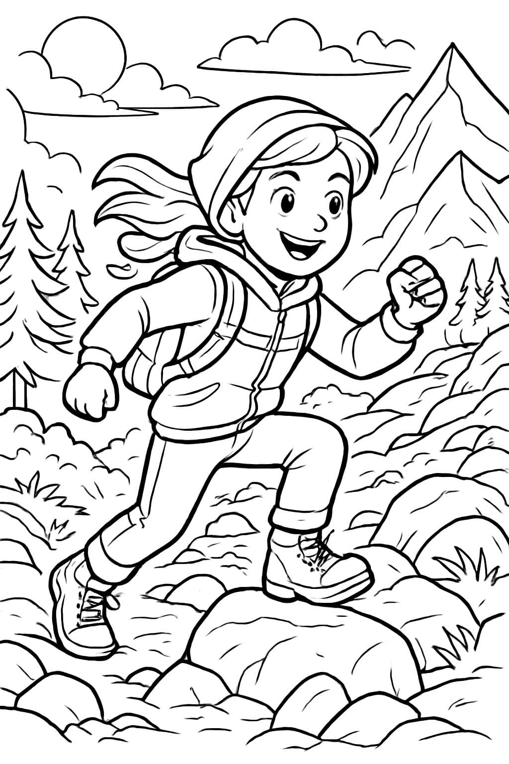 vollständige Seitenansicht mit detaillierter Landschaft ohne Gesichter