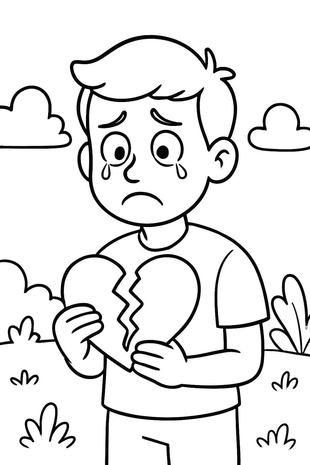 einen traurigen jungen Mann, mit einem gebrochenen Herzen