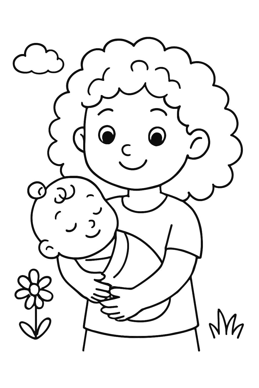meine kleine Babyschwester und mich als große Schwester mit lockigen Haaren