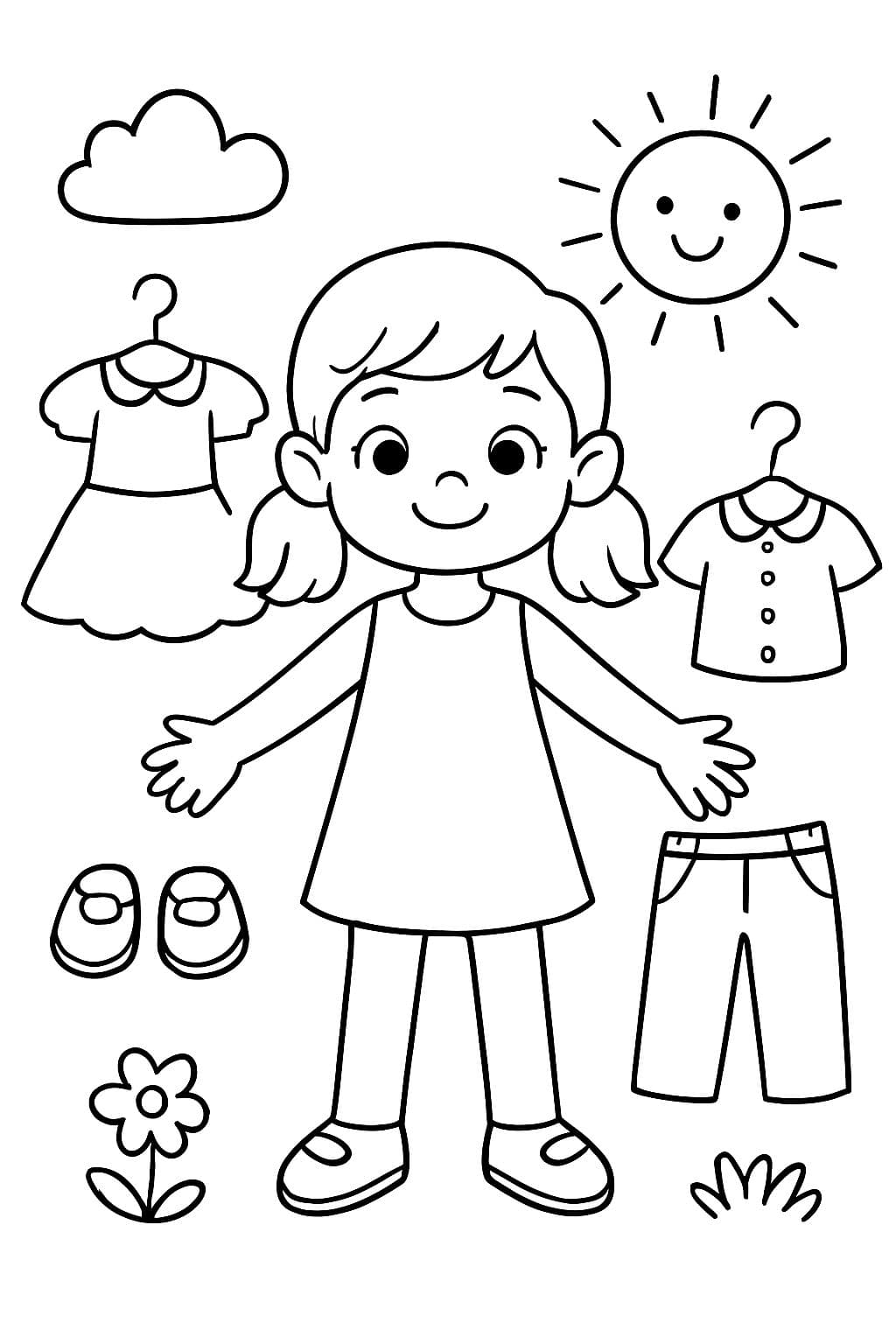una muñeca recortable con ropa que puedes vestir