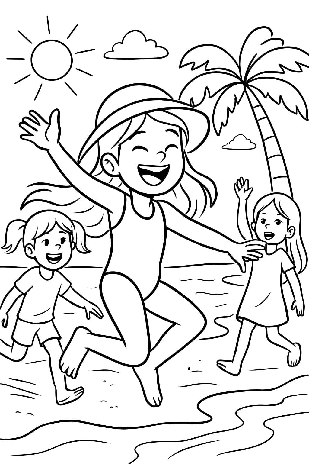 Tres amigas de vacaciones, todas tienen 10 años