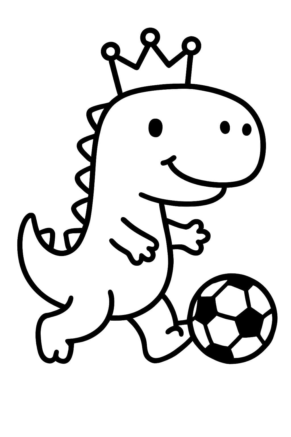 un dinosaurio príncipe de hielo jugando al fútbol