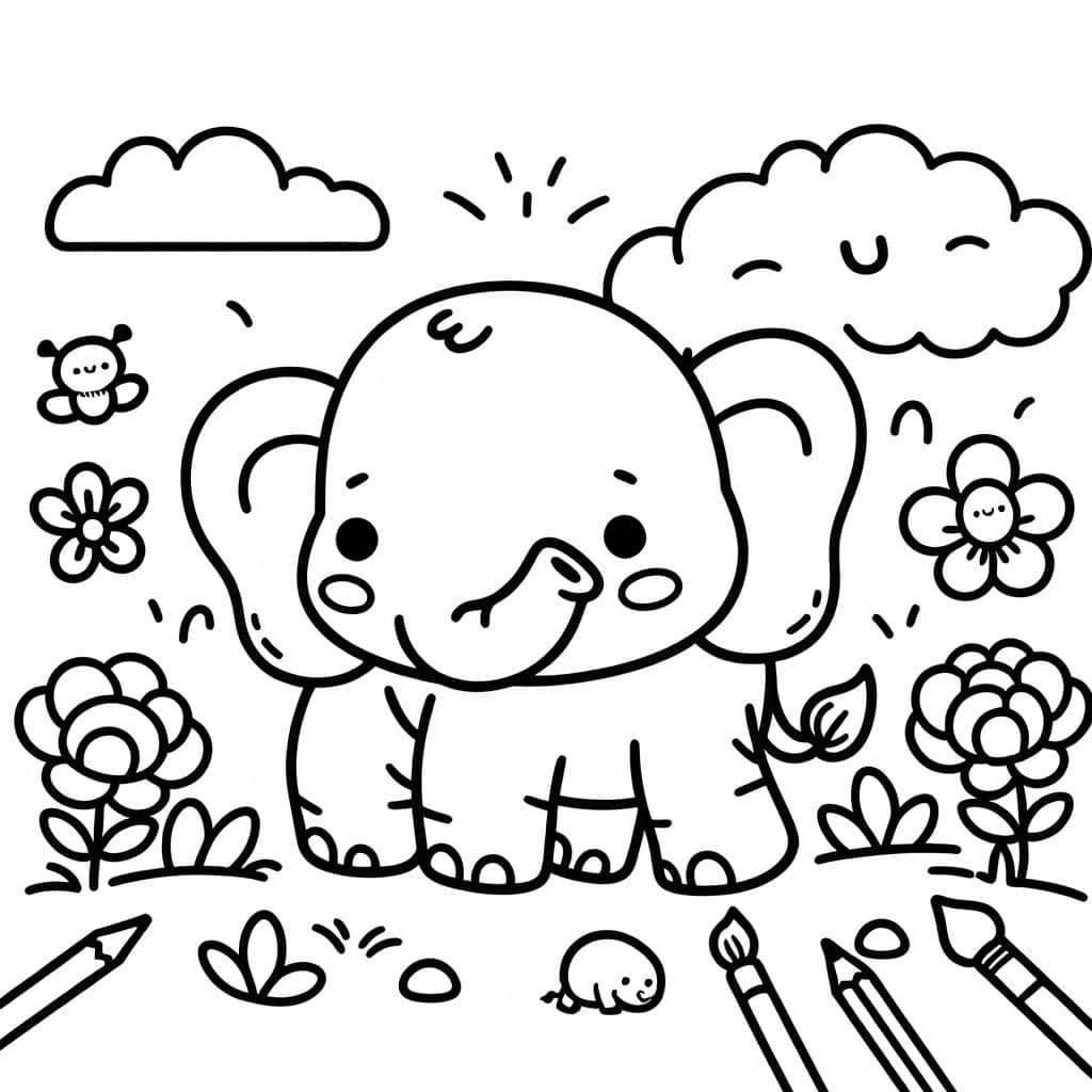 Un elefante, un gran y amigable animal que a menudo se ve en la naturaleza. Es conocido por sus grandes orejas y su larga trompa.