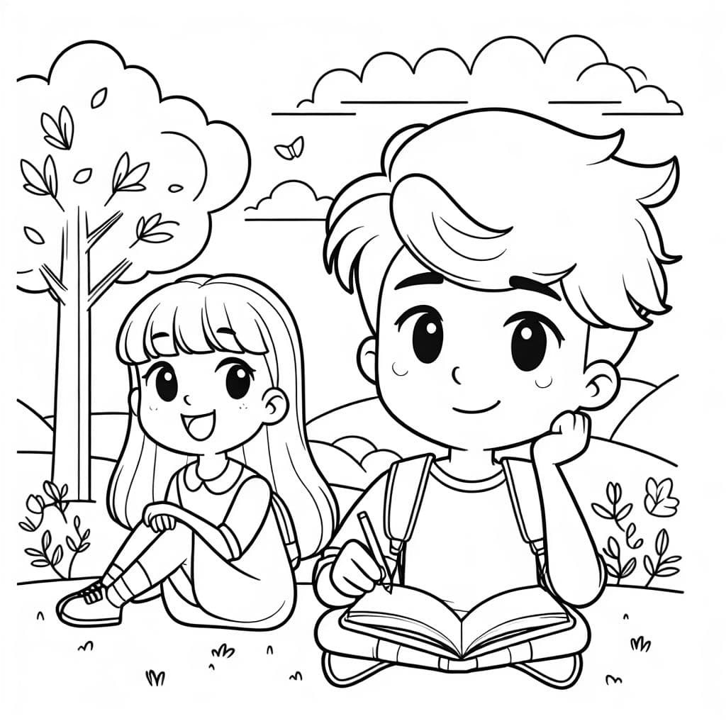 sin fondo, chica adolescente y chico adolescente