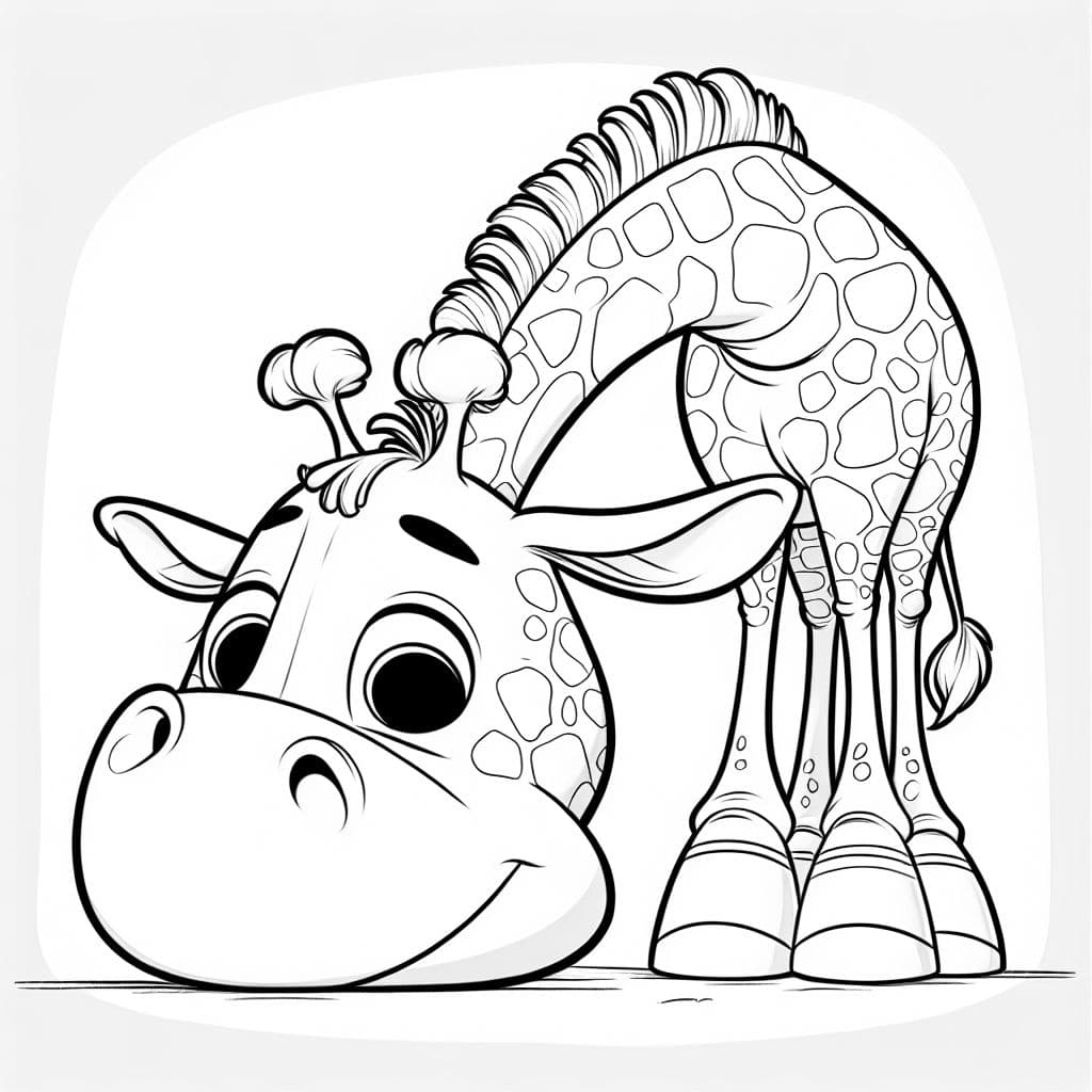 eine Giraffe, die den Kopf nach unten streckt