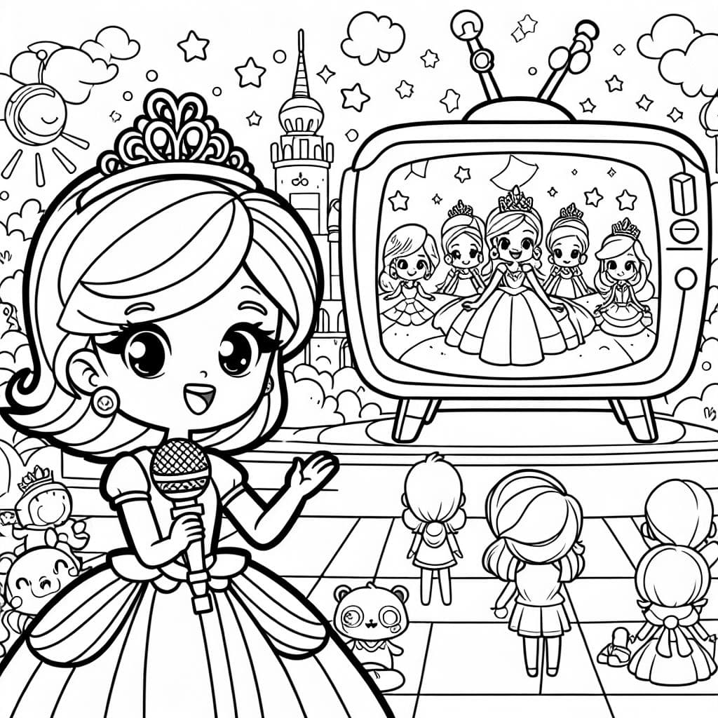 Prinzessin die moderiert in einer TV sendung