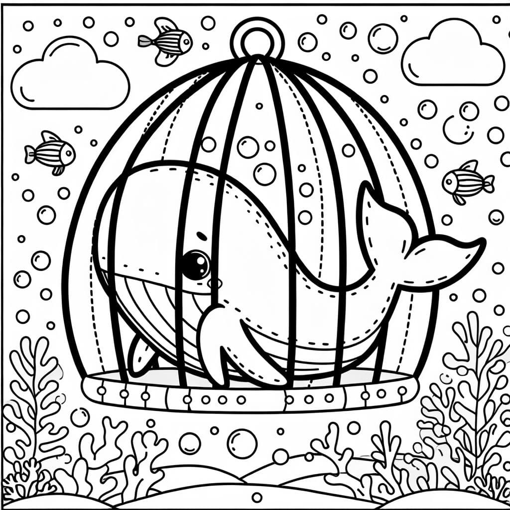 Una jaula de ballena con garras sobresalientes