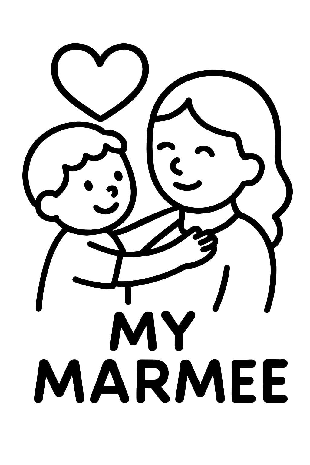 Ein Muttertagsbild von einem Enkel an seine "Marmee".