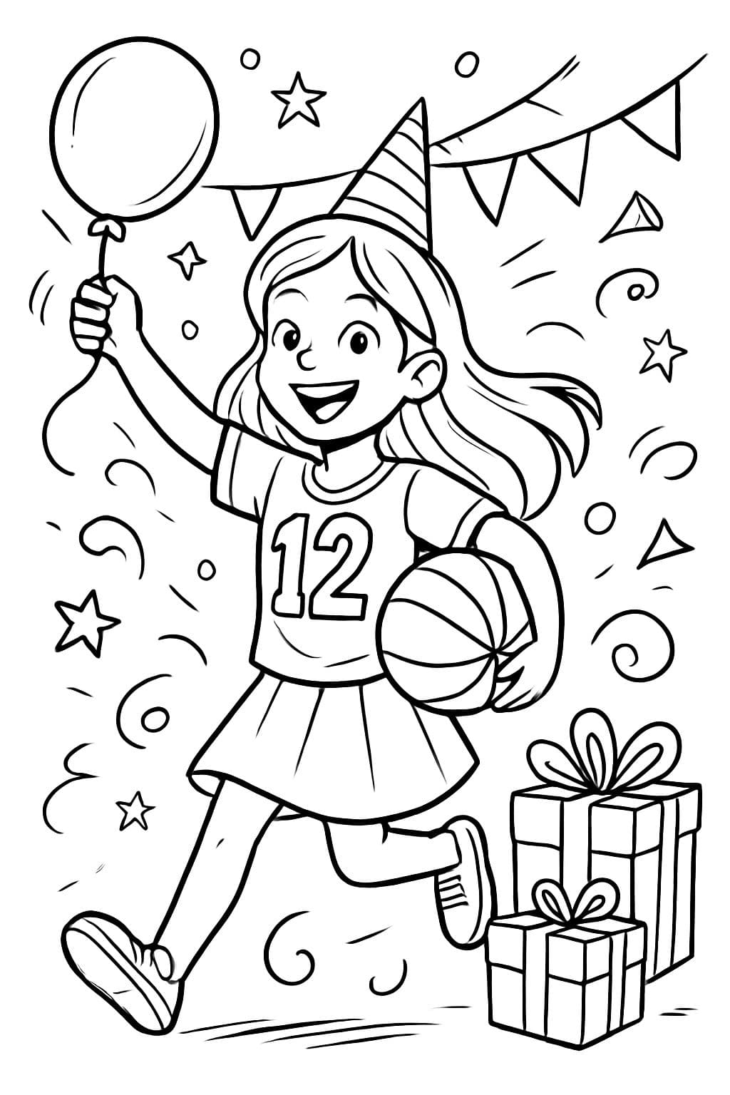 Niña 12 años cumpleaños pelota regalos decoración de cumpleaños