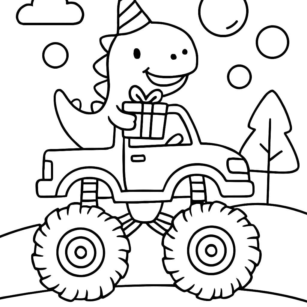 camión monstruo burbujas dinosaurio cumpleaños