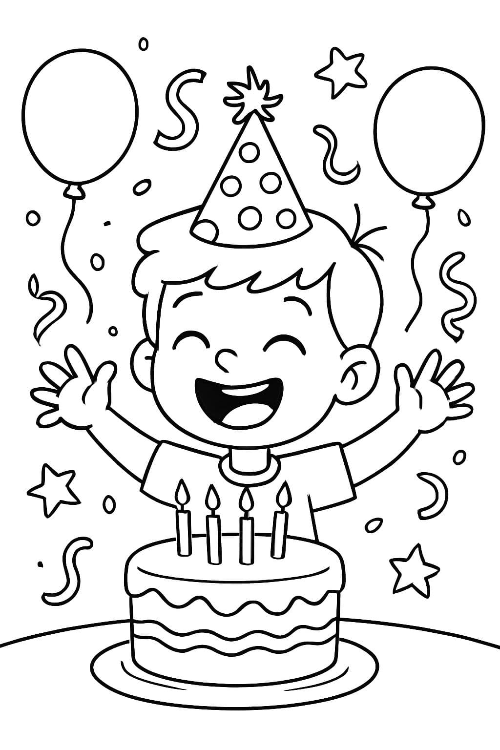 Alles Gute zum Geburtstag Nico mit einem glücklichen Gesicht und einer Geburtstagstorte