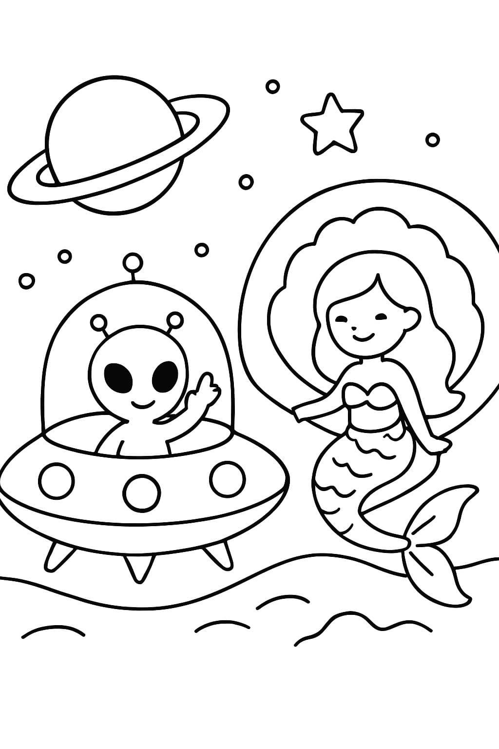 Des extraterrestres dans des vaisseaux spatiaux rentrant chez des sirènes.