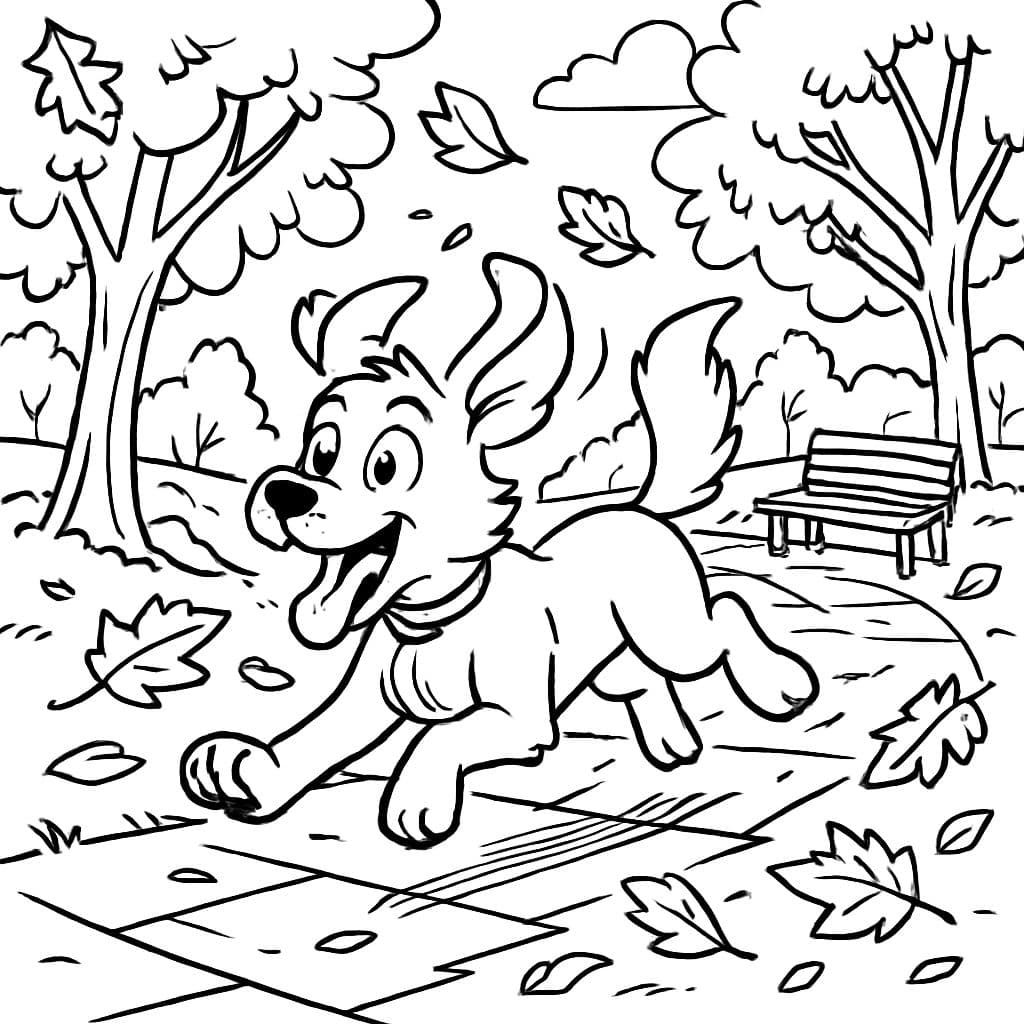 paisaje de otoño, parque, prisa con patas, sin personas