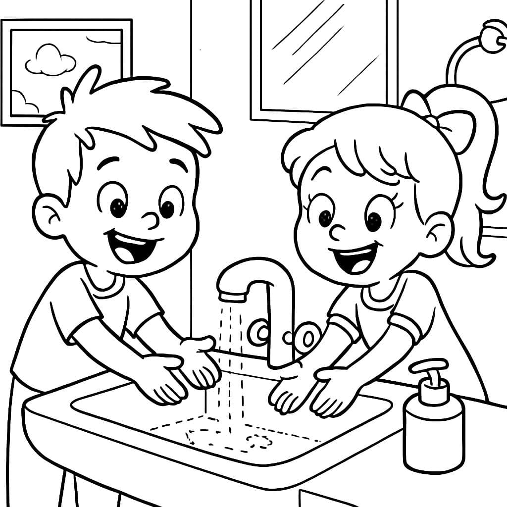 ein Waschbecken in Form von gestrichelten Linien detailliert