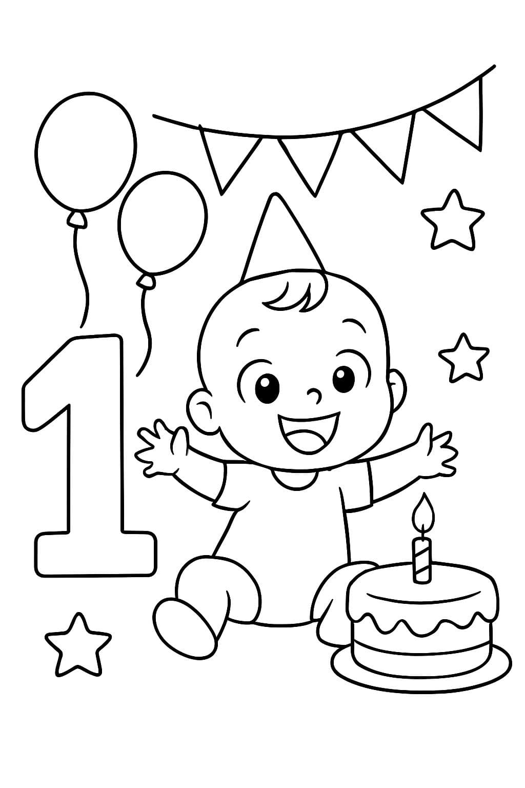 Cumpleaños del bebé del 10 de marzo, 1er cumpleaños