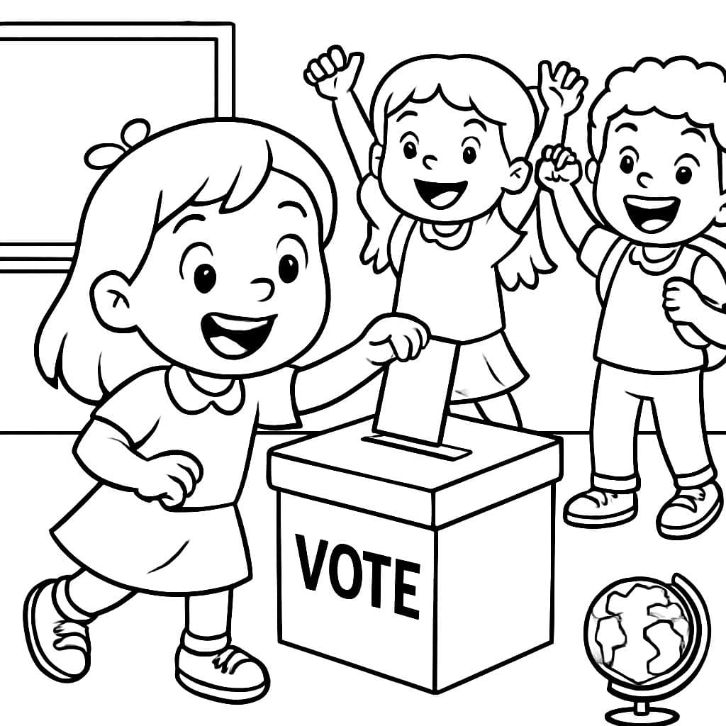 Niños votando para escoger a su alcalde escolar.