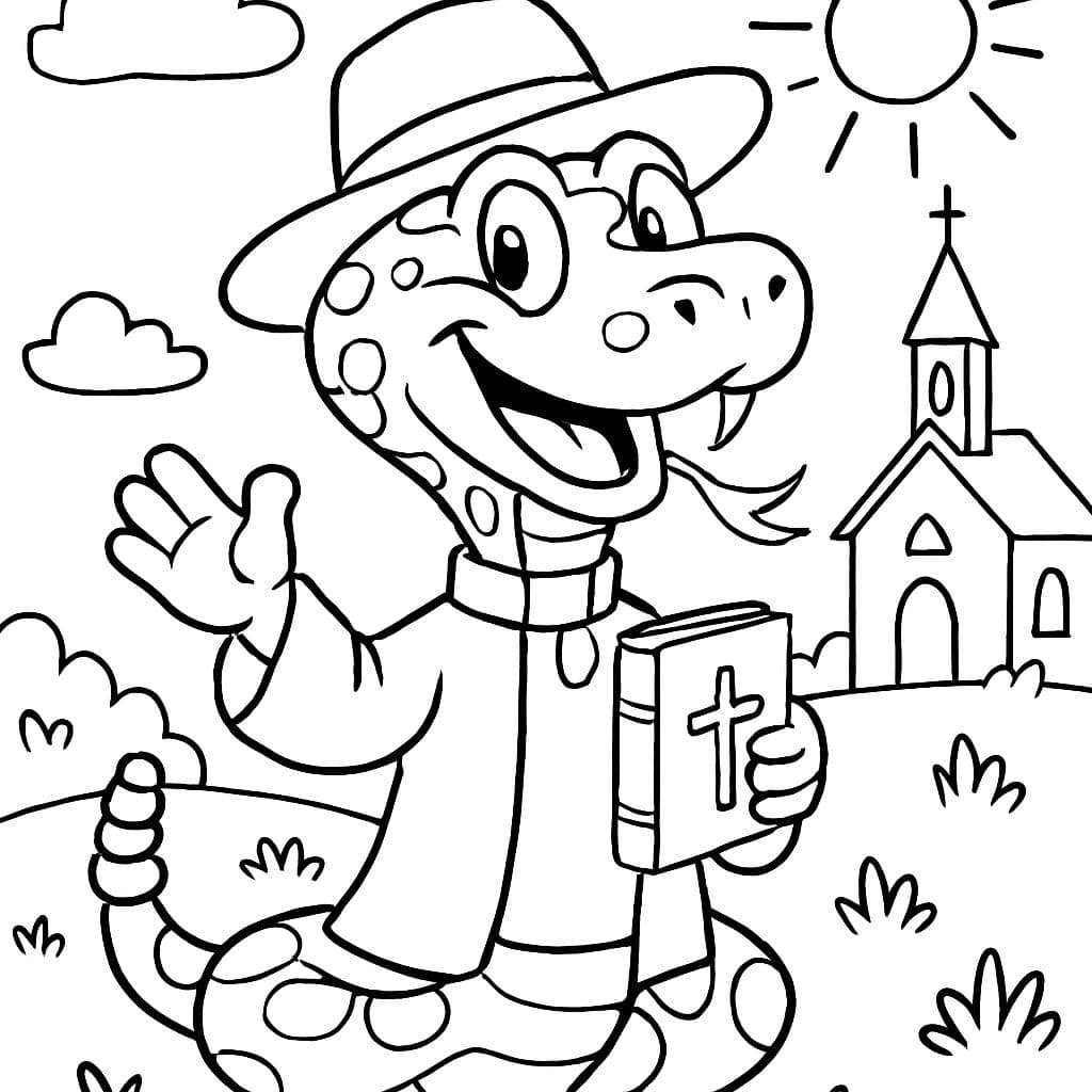 Reverendo con cabeza de serpiente de cascabel