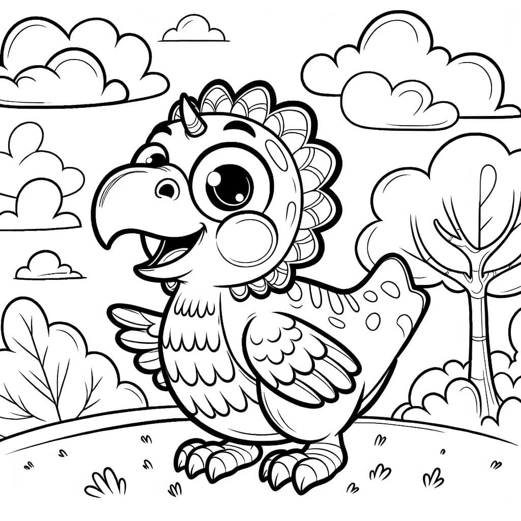 Un pájaro con un pico en forma de triceratops
