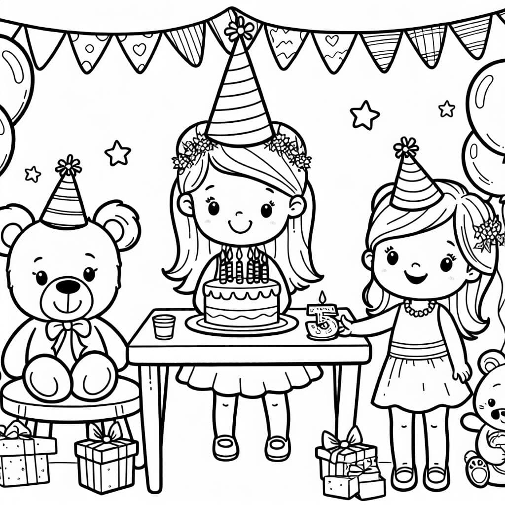 La fiesta de cumpleaños de una niña de 5 años