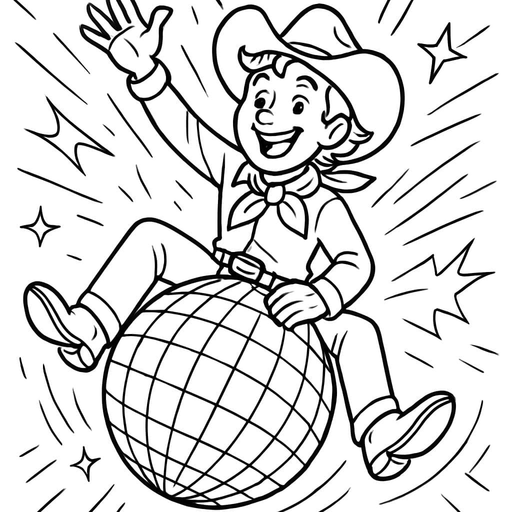 Chapeau de cow-boy sur une boule de disco pour les adolescents