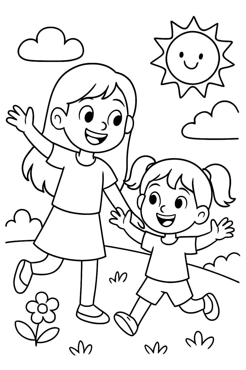 2 Schwestern, große Schwester (11) und kleine Schwester (7)