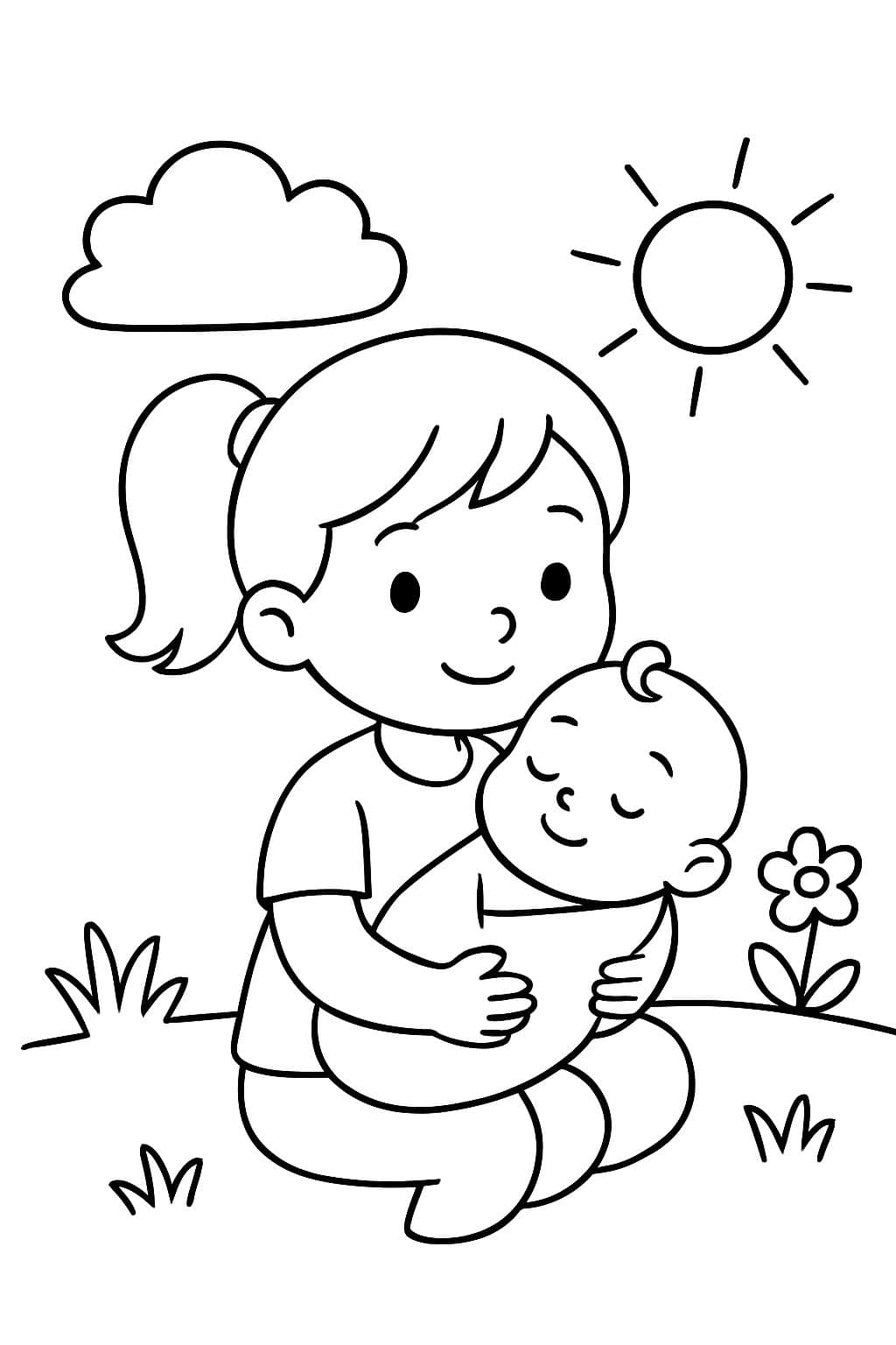 mich als Schwester von meiner kleinem Babyschwester