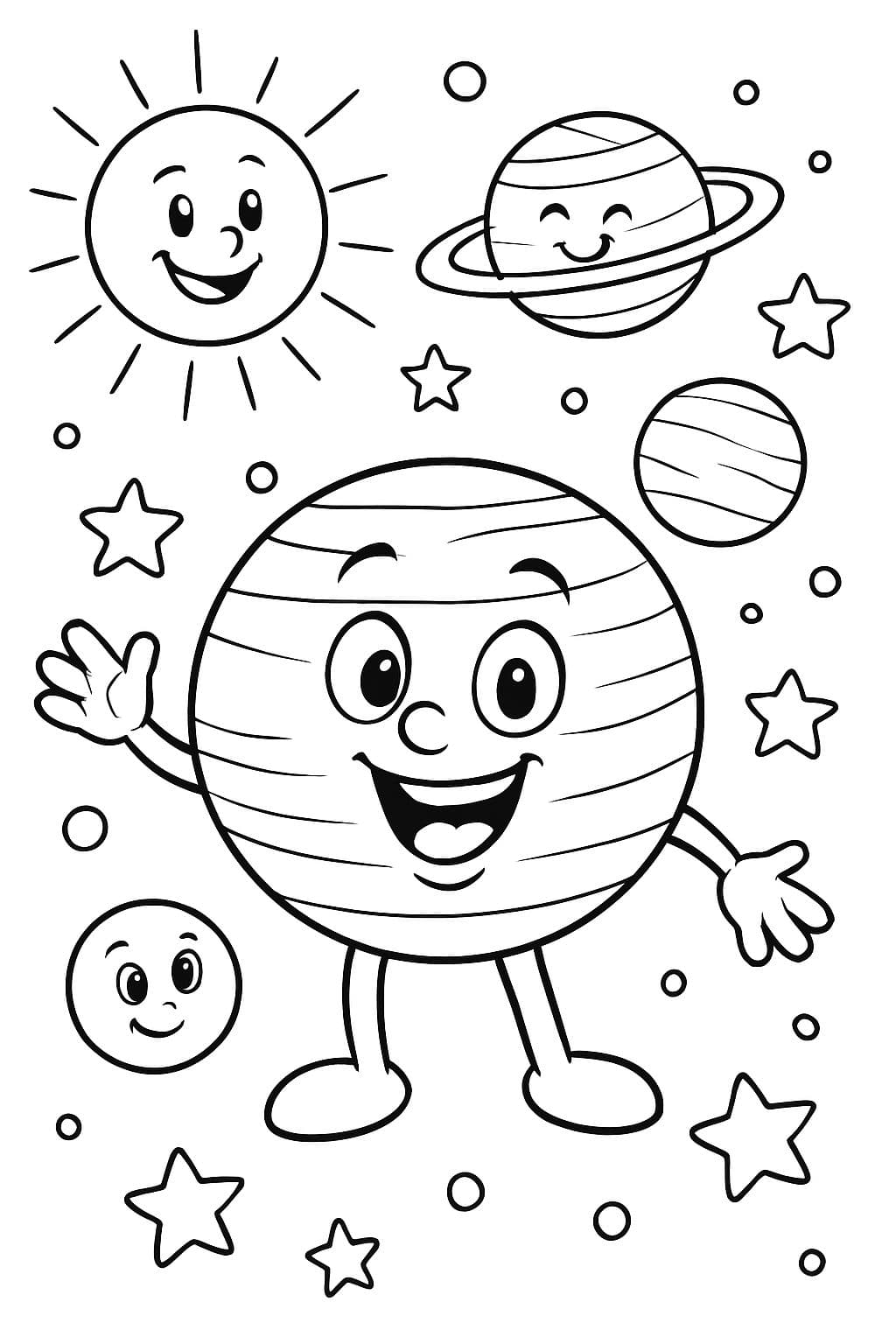 Imagen divertida de un planeta del sistema solar