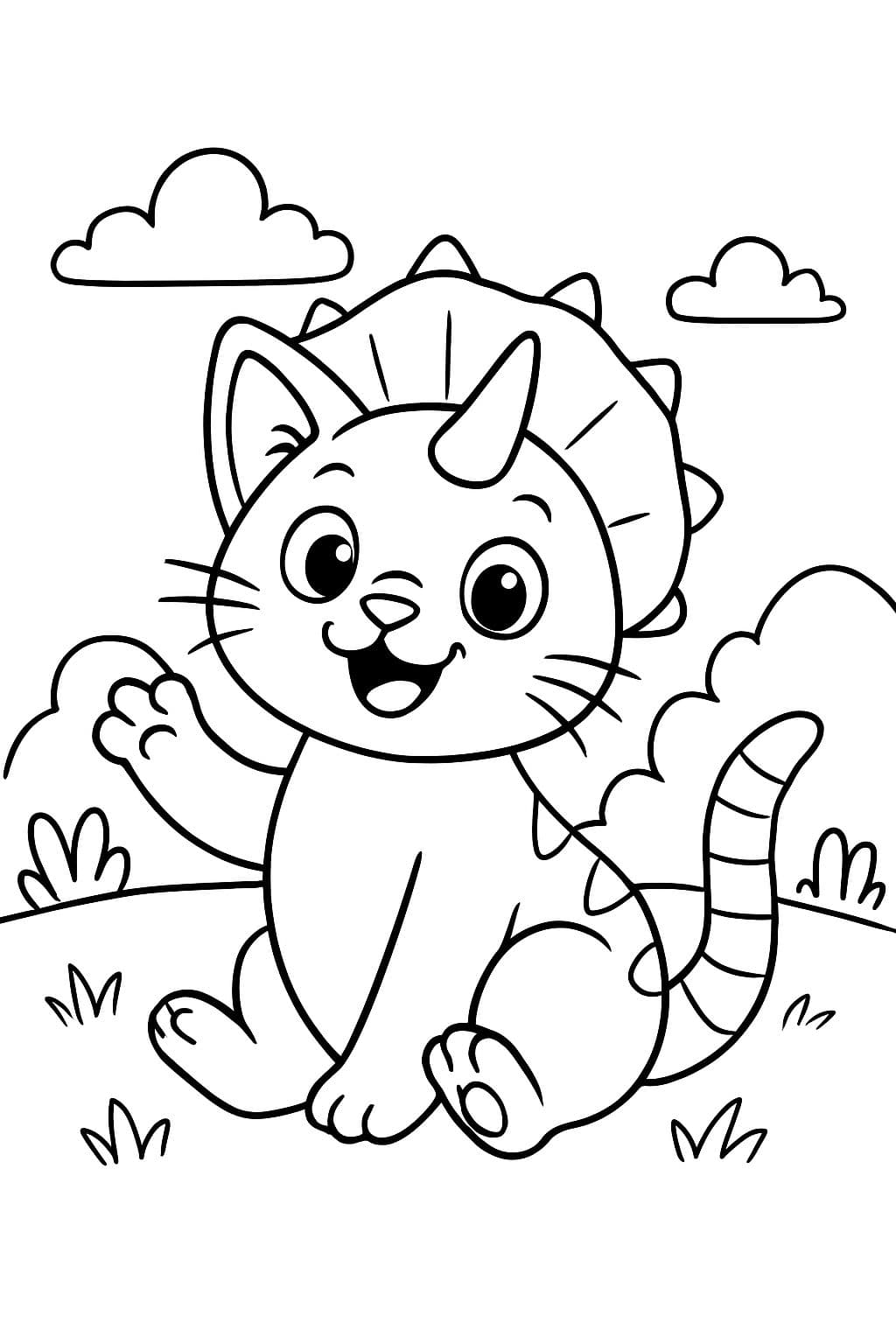 Eine Mischung aus einer Katze und einem Triceratops