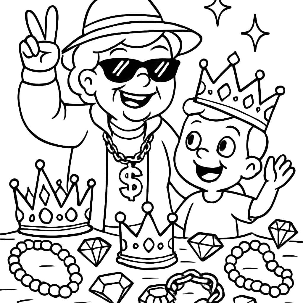 gANGTER oMA STEHT MIT eNKEL IN Juwelen und Schmuck und Kronen