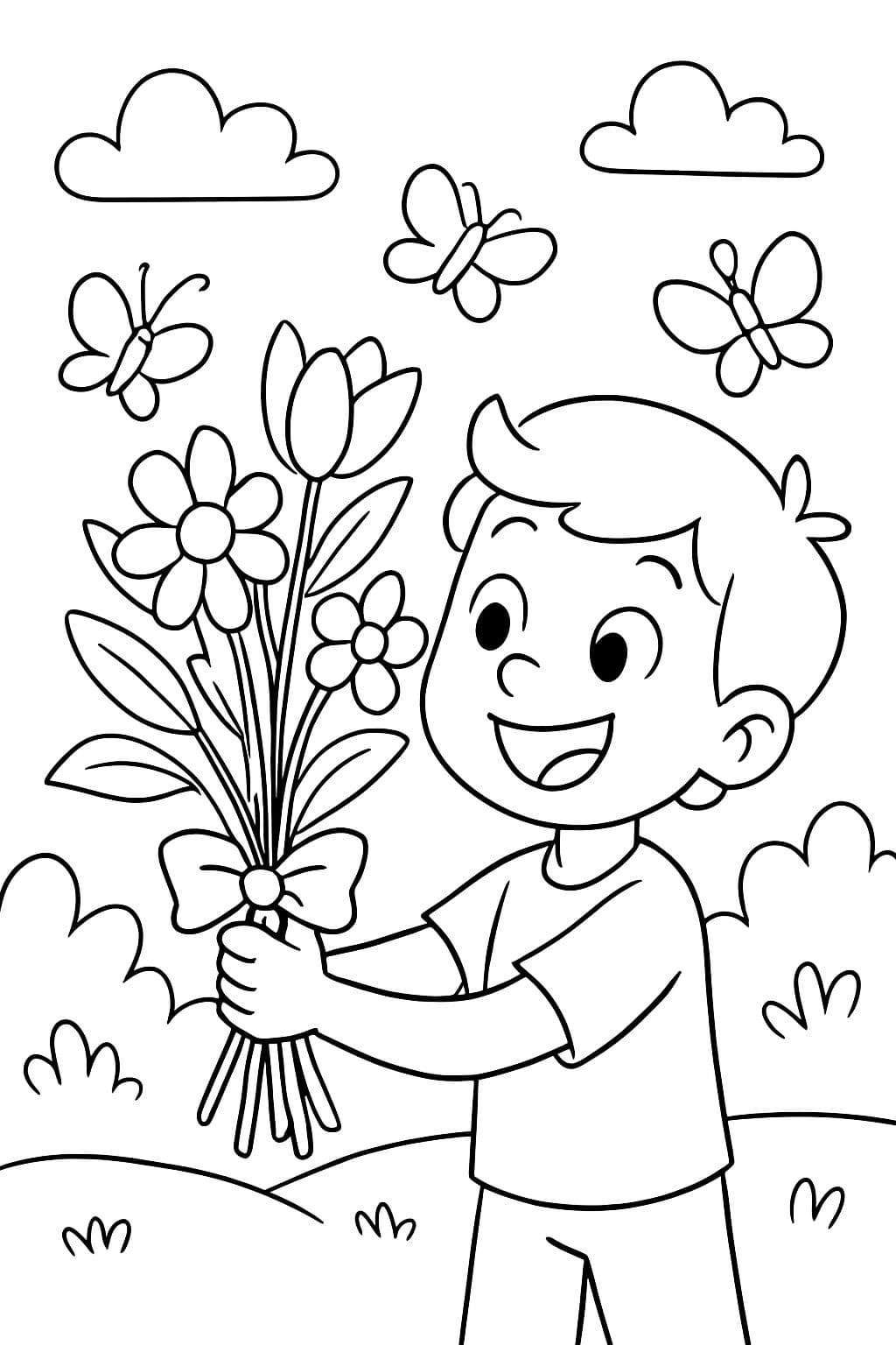 un ramo de flores solo en la imagen con mariposas