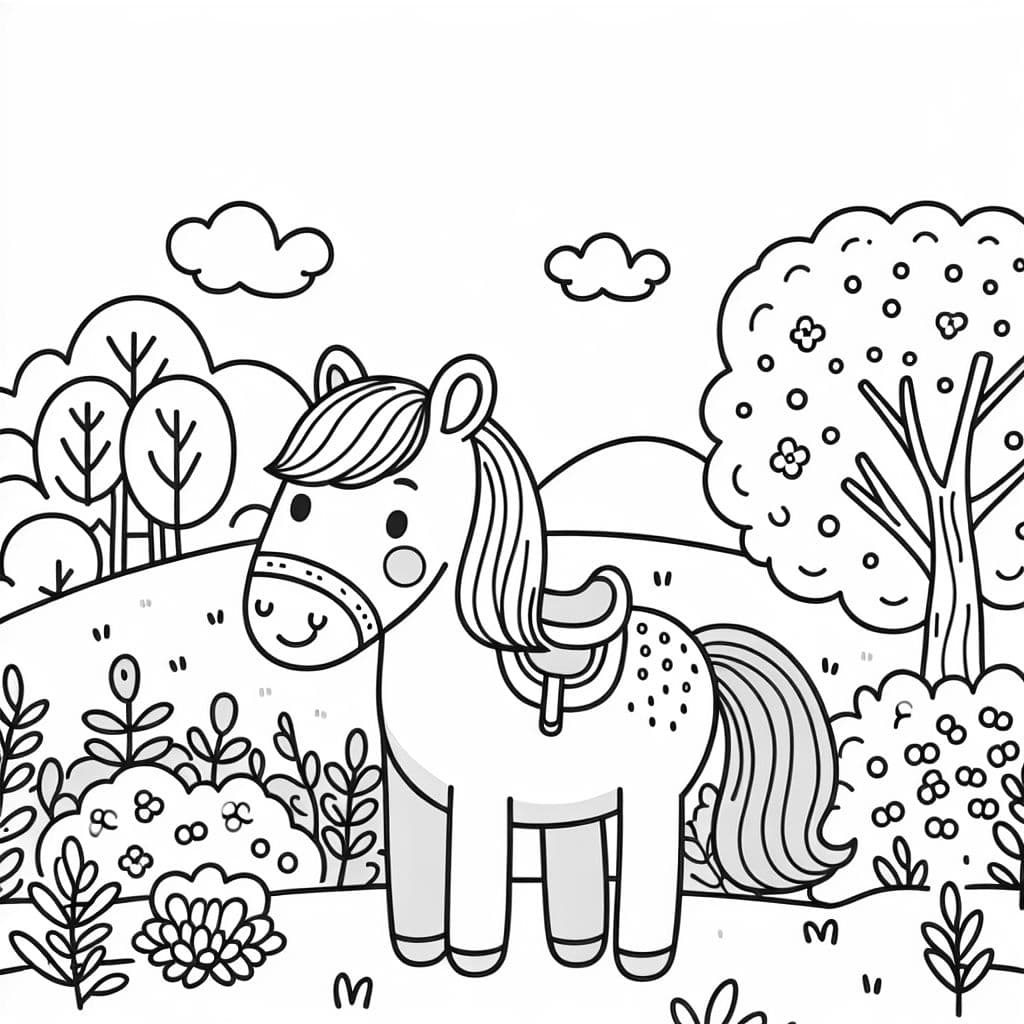 un hermoso caballo en la naturaleza sin silla