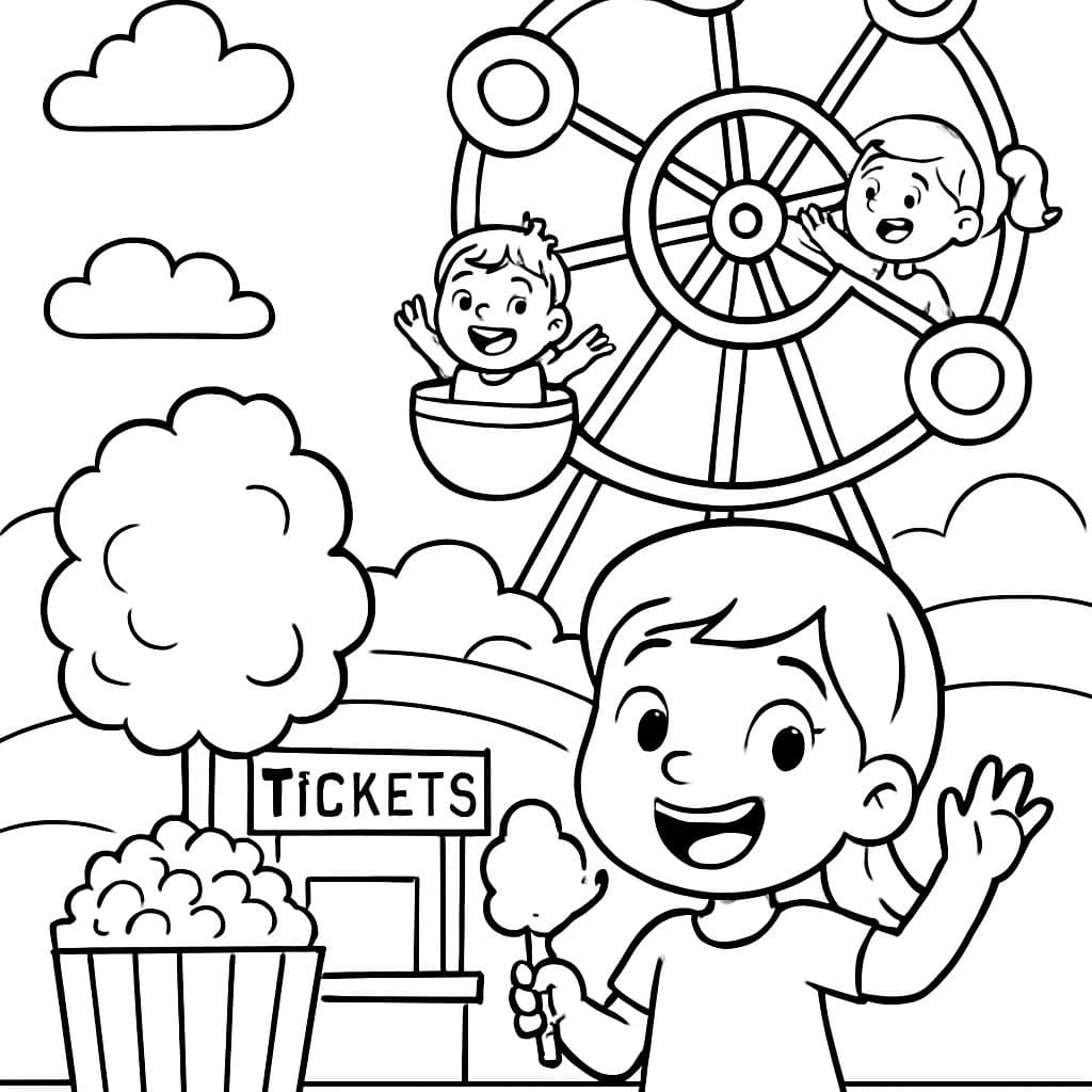 Palomitas rueda de la fortuna entradas algodón de azúcar