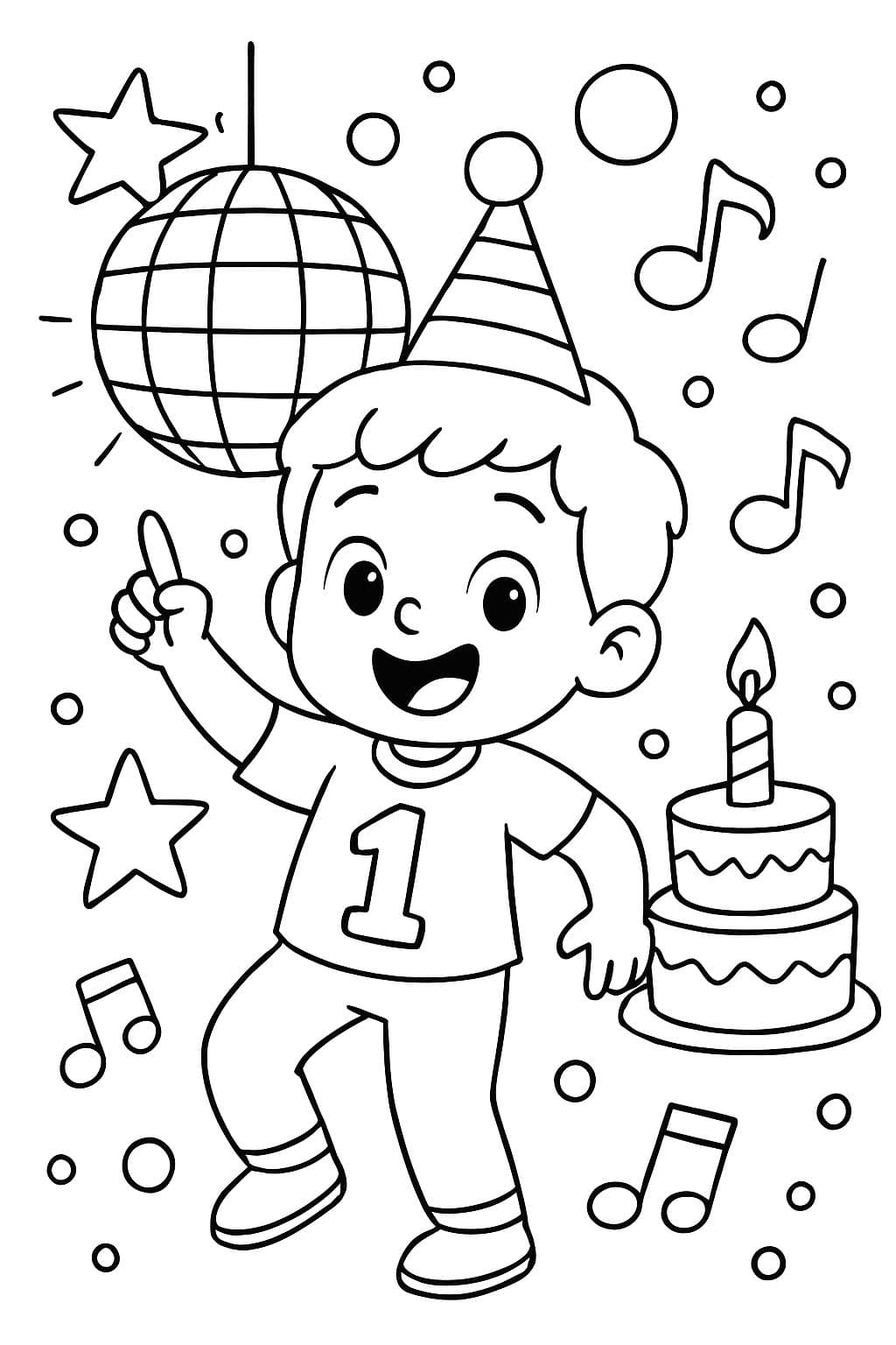 Feliz primer cumpleaños Henry con tema de disco